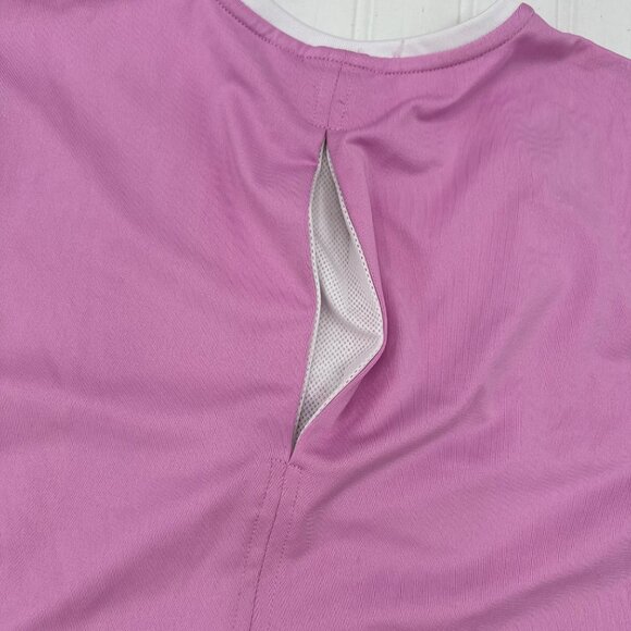 Ellesse Women's Pink V-Neck Short Sleeve Shirt Size Large Stretch Fit - Picture 9 of 9